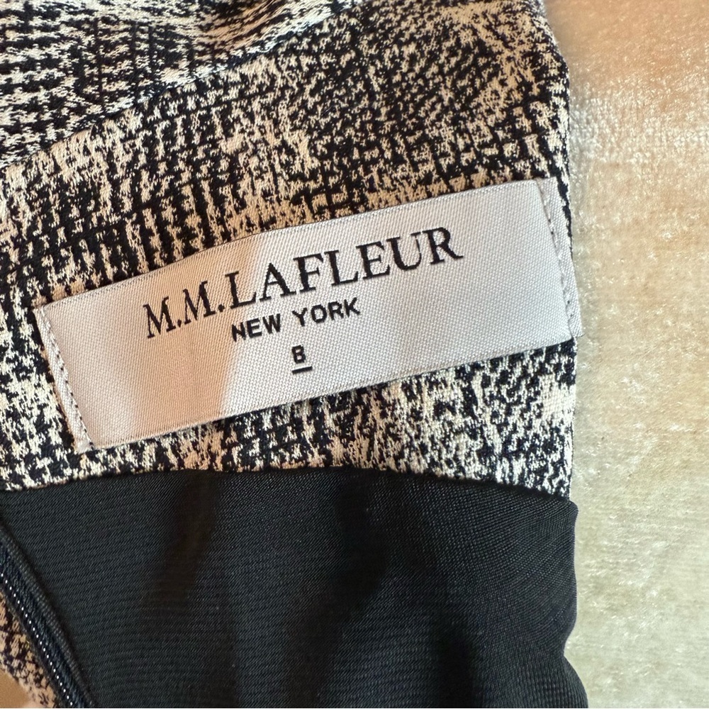 M.M. Lafleur Aditi Sheath Dress Black & White Crackle Print Sz 8 - Picture 10 of 12